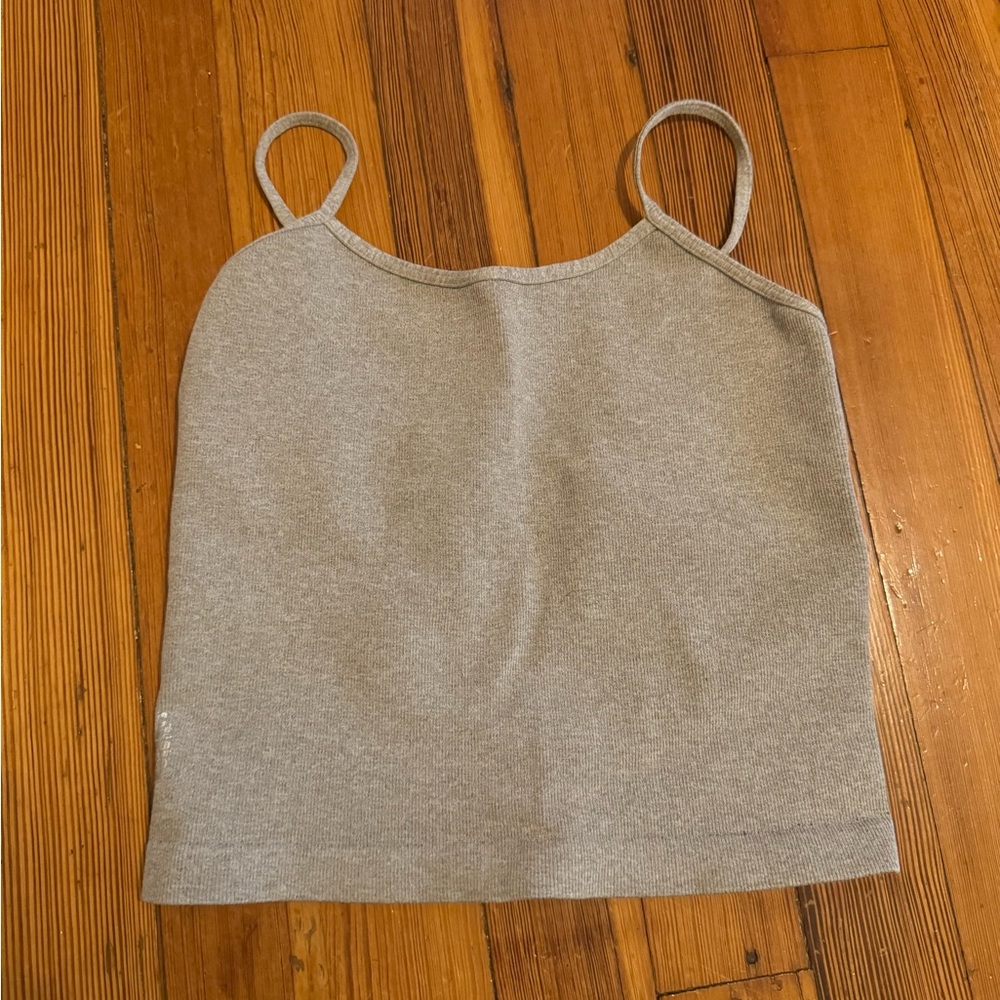 Gray free people tank criss-cross back